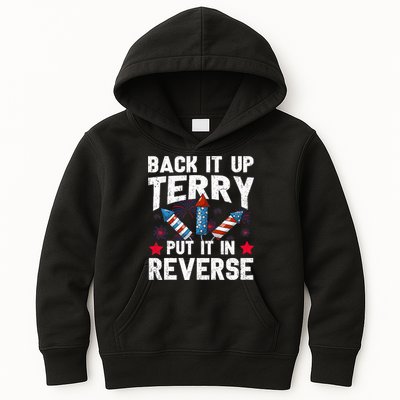 Back It Up Terry Put It In Reverse Firework Flag 4th Of July Kids Hoodie