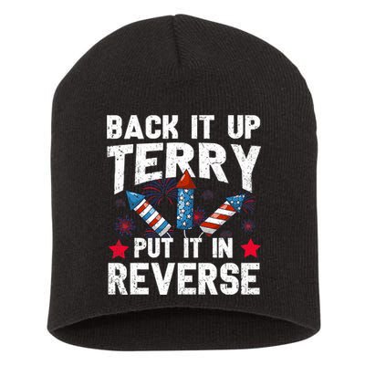Back It Up Terry Put It In Reverse Firework Flag 4th Of July Short Acrylic Beanie