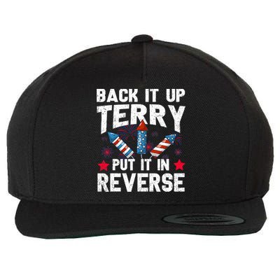 Back It Up Terry Put It In Reverse Firework Flag 4th Of July Wool Snapback Cap