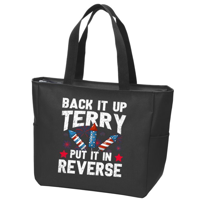 Back It Up Terry Put It In Reverse Firework Flag 4th Of July Zip Tote Bag