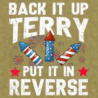 Back It Up Terry Put It In Reverse Firework Flag 4th Of July Garment-Dyed Women's Muscle Tee