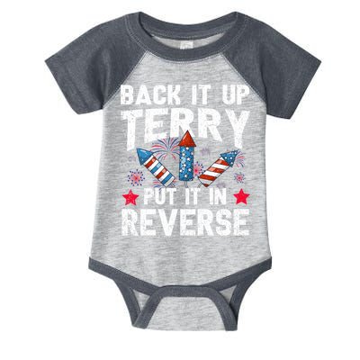Back It Up Terry Put It In Reverse Firework Flag 4th Of July Infant Baby Jersey Bodysuit