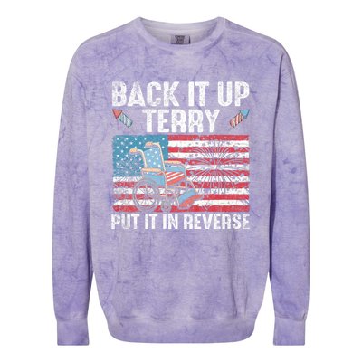 Back It Up Terry Put It In Reverse Firework Flag 4th Of July Colorblast Crewneck Sweatshirt