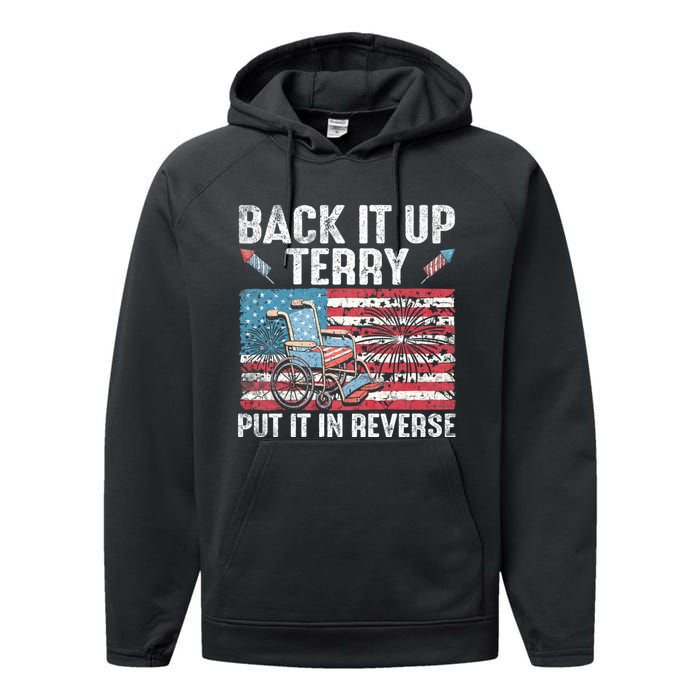 Back It Up Terry Put It In Reverse Firework Flag 4th Of July Performance Fleece Hoodie