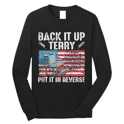 Back It Up Terry Put It In Reverse Firework Flag 4th Of July Long Sleeve Shirt