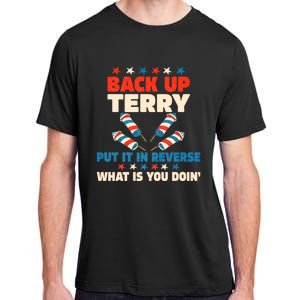 Back It Up Terry Put It In Reverse July 4th Fireworks Terry Adult ChromaSoft Performance T-Shirt