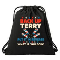 Back It Up Terry Put It In Reverse July 4th Fireworks Terry Drawstring Bag