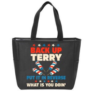 Back It Up Terry Put It In Reverse July 4th Fireworks Terry Zip Tote Bag