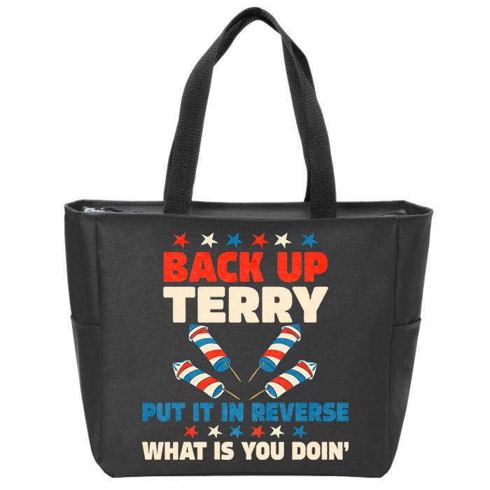 Back It Up Terry Put It In Reverse July 4th Fireworks Terry Zip Tote Bag