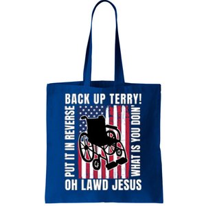 Back It Up Terry 4th Of July Meme Put It In Reverse Usa Flag Gift Tote Bag