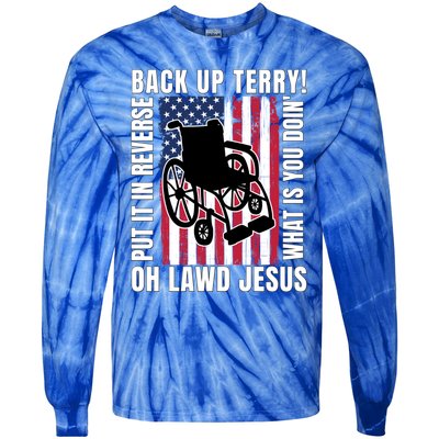 Back It Up Terry 4th Of July Meme Put It In Reverse Usa Flag Gift Tie-Dye Long Sleeve Shirt