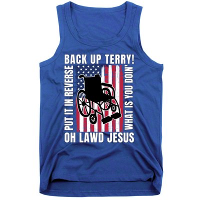 Back It Up Terry 4th Of July Meme Put It In Reverse Usa Flag Gift Tank Top