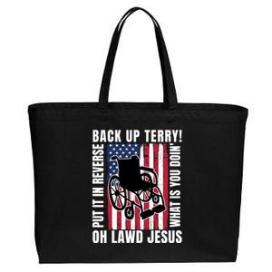 Back It Up Terry 4th Of July Meme Put It In Reverse Usa Flag Gift Cotton Canvas Jumbo Tote