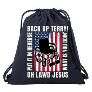 Back It Up Terry 4th Of July Meme Put It In Reverse Usa Flag Gift Drawstring Bag