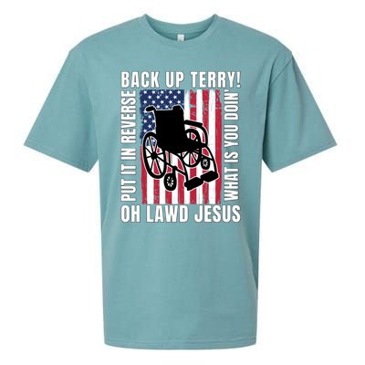 Back It Up Terry 4th Of July Meme Put It In Reverse Usa Flag Gift Sueded Cloud Jersey T-Shirt