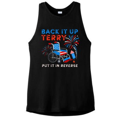 Back It Up Terry Put It In Reverse Fireworks Fun 4th Of July Ladies PosiCharge Tri-Blend Wicking Tank