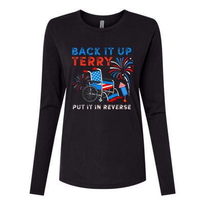 Back It Up Terry Put It In Reverse Fireworks Fun 4th Of July Womens Cotton Relaxed Long Sleeve T-Shirt