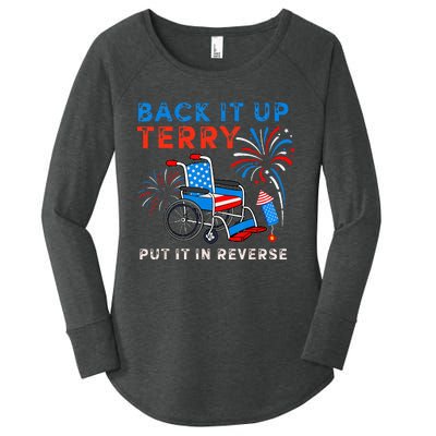 Back It Up Terry Put It In Reverse Fireworks Fun 4th Of July Women's Perfect Tri Tunic Long Sleeve Shirt