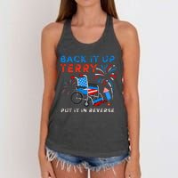 Back It Up Terry Put It In Reverse Fireworks Fun 4th Of July Women's Knotted Racerback Tank