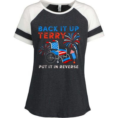 Back It Up Terry Put It In Reverse Fireworks Fun 4th Of July Enza Ladies Jersey Colorblock Tee