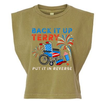 Back It Up Terry Put It In Reverse Fireworks Fun 4th Of July Garment-Dyed Women's Muscle Tee