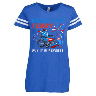 Back It Up Terry Put It In Reverse Fireworks Fun 4th Of July Enza Ladies Jersey Football T-Shirt