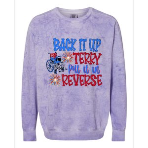 Back It Up Terry Put It In Reverse Fireworks 4th Of July Gift Colorblast Crewneck Sweatshirt