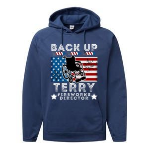 Back It Up Terry 4th Of July Put It In Reverse Fireworks Gift Performance Fleece Hoodie