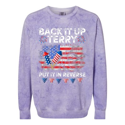 Back It Up Terry Put It In Reverse Firework 4th Of July Colorblast Crewneck Sweatshirt