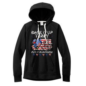 Back It Up Terry Put It In Reverse Firework 4th Of July Women's Fleece Hoodie