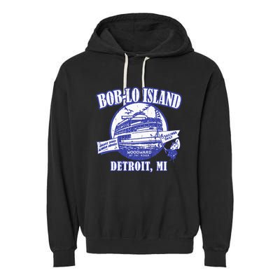 Boblo Island (Vintage Look) Detroit Michigan Garment-Dyed Fleece Hoodie