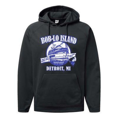 Boblo Island (Vintage Look) Detroit Michigan Performance Fleece Hoodie