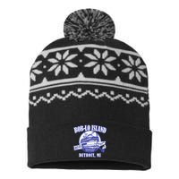 Boblo Island (Vintage Look) Detroit Michigan USA-Made Snowflake Beanie