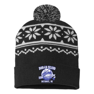 Boblo Island (Vintage Look) Detroit Michigan USA-Made Snowflake Beanie