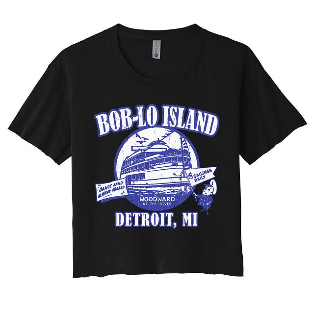 Boblo Island (Vintage Look) Detroit Michigan Crop Top