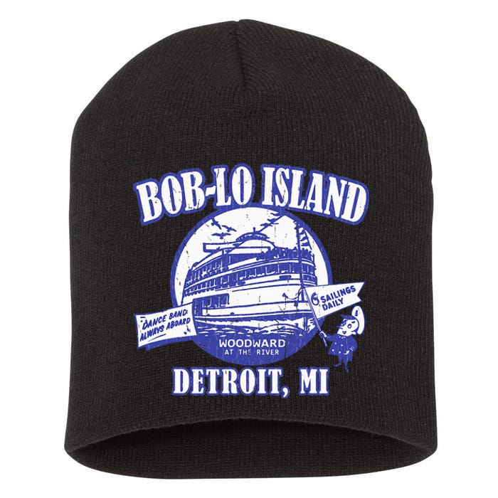 Boblo Island (Vintage Look) Detroit Michigan Short Acrylic Beanie