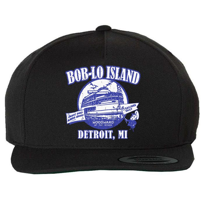 Boblo Island (Vintage Look) Detroit Michigan Wool Snapback Cap