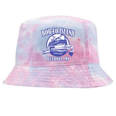 Boblo Island (Vintage Look) Detroit Michigan Tie-Dyed Bucket Hat