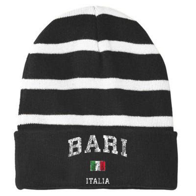 Bari Italy Vintage Italia Athletic Sports Design Striped Beanie with Solid Band