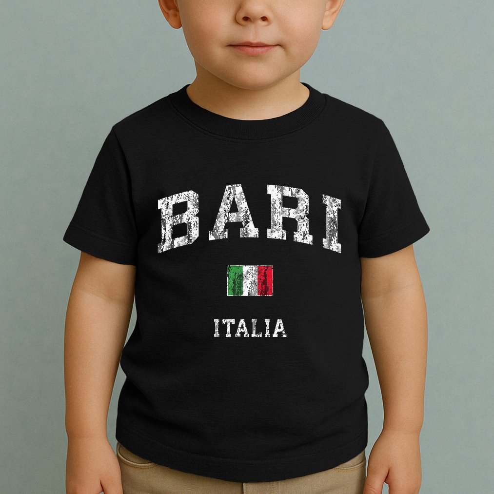 Bari Italy Vintage Italia Athletic Sports Design Toddler T-Shirt