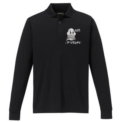 Boo Im Vegan! Halloween Costume Fun For Everyone Performance Long Sleeve Polo