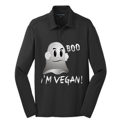 Boo Im Vegan! Halloween Costume Fun For Everyone Silk Touch Performance Long Sleeve Polo