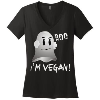 Boo Im Vegan! Halloween Costume Fun For Everyone Women's V-Neck T-Shirt