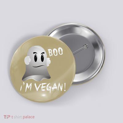 Boo Im Vegan! Halloween Costume Fun For Everyone Button