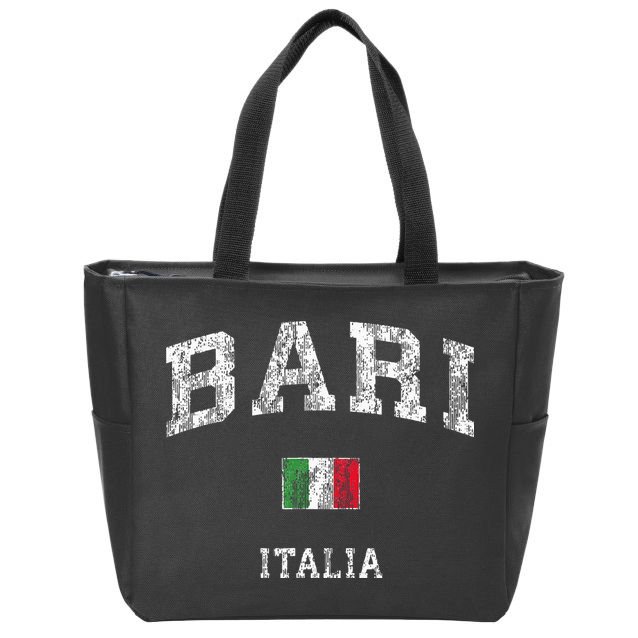 Bari Italy Vintage Italia Athletic Sports Design Zip Tote Bag