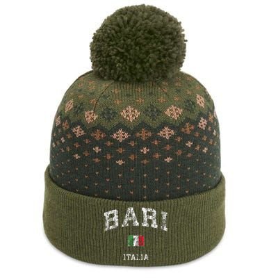 Bari Italy Vintage Italia Athletic Sports Design The Baniff Cuffed Pom Beanie