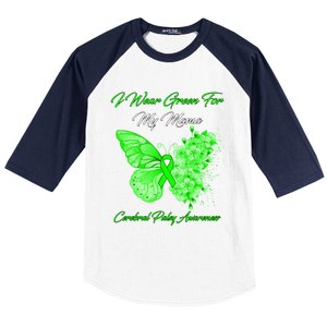 Butterfly I Wear Green For My Mama Cerebral Palsy Awareness Meaningful Gift Baseball Sleeve Shirt