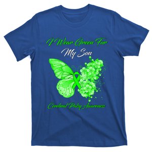 Butterfly I Wear Green For My Son Cerebral Palsy Warrior Gift T-Shirt