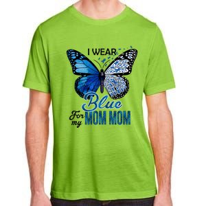 Butterfly I Wear Blue For Mom Mom Colon Cancer Awareness Gift Adult ChromaSoft Performance T-Shirt