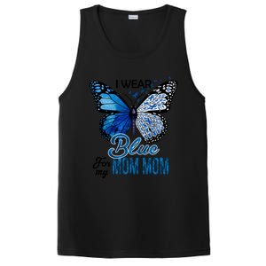 Butterfly I Wear Blue For Mom Mom Colon Cancer Awareness Gift PosiCharge Competitor Tank